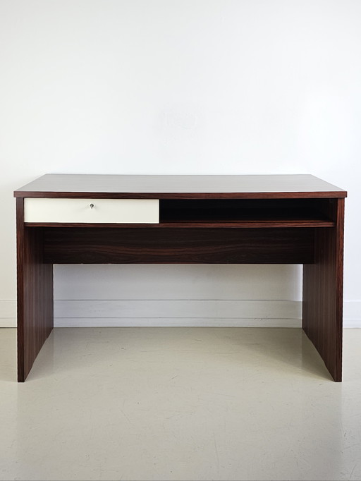 Pupitre de bureau vintage en placage de bois de rose