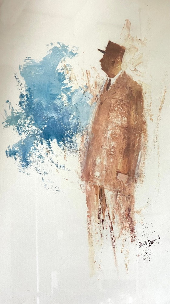 Image 1 of ILLUSTRAZIONE di de Gaulle su CARTA D'EPOCA