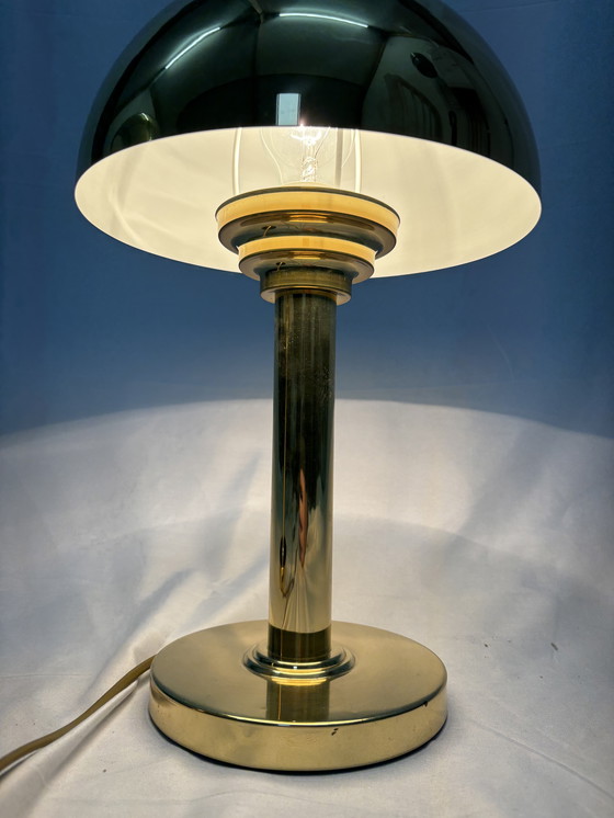 Image 1 of Bellissimo set di lampade a fungo in ottone vintage della WSB Germania
