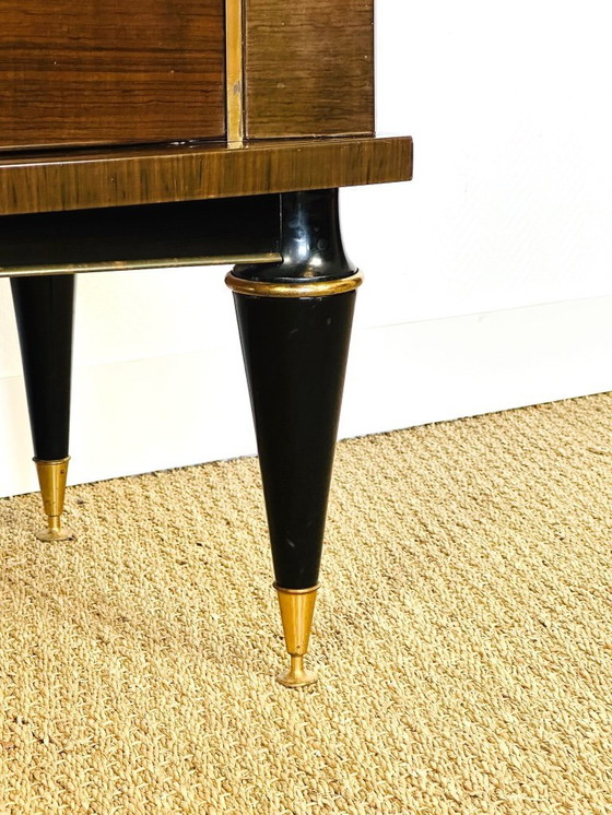 Image 1 of Art Deco vitrinekast van walnoothout, 1950