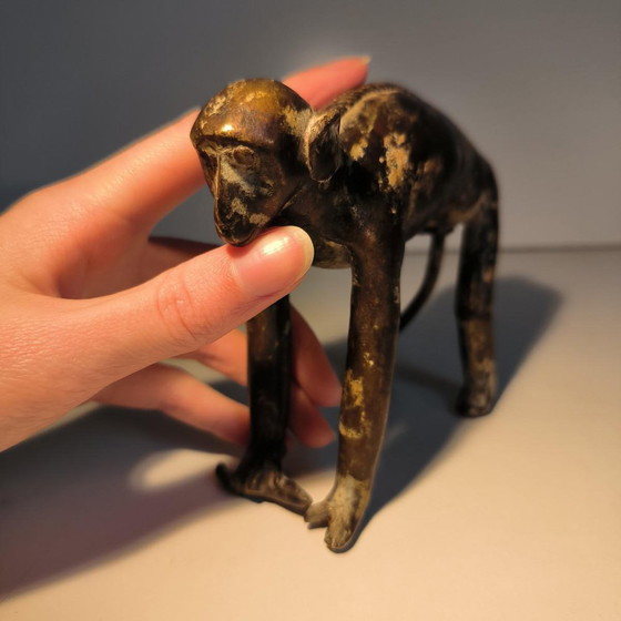 Bronze Sculpture of a Monkey with an Antique Brown Patina, 20th Century (photo 2 of 11)