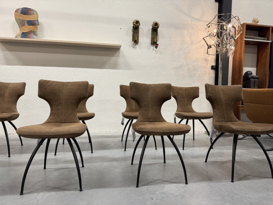 4 Leolux Callas Esszimmerstühle Danza, Leder, Braun (Foto 7 von 12)