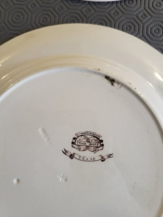 Rare Set of Victorian Brownfield & Sons "Texas" Pattern Plates, England, Circa 1880 (8) – Tableware, Ceramic (photo 5 of 18)