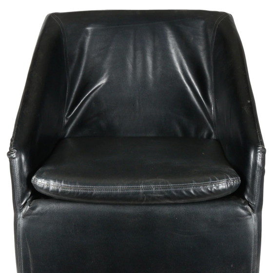 Sillón de Polipiel Negro Años 80 – Sillones, Vintage (photo 7 of 8)