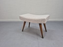Vintage footstool, wood with brass legs.