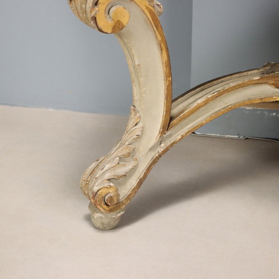 Image 1 of Console table in carved, gilded and lacquered wood