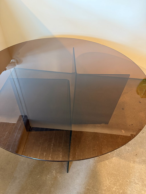 Bruin glazen eet tafel 120  westwing 