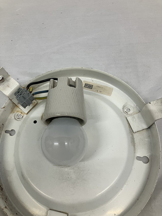 Image 1 of Lampada da soffitto o da parete in vetro ambrato vintage