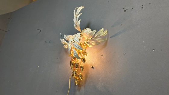 Image 1 of Vintage wandlamp met bloemenmotief van Hans Kögl, jaren 70.