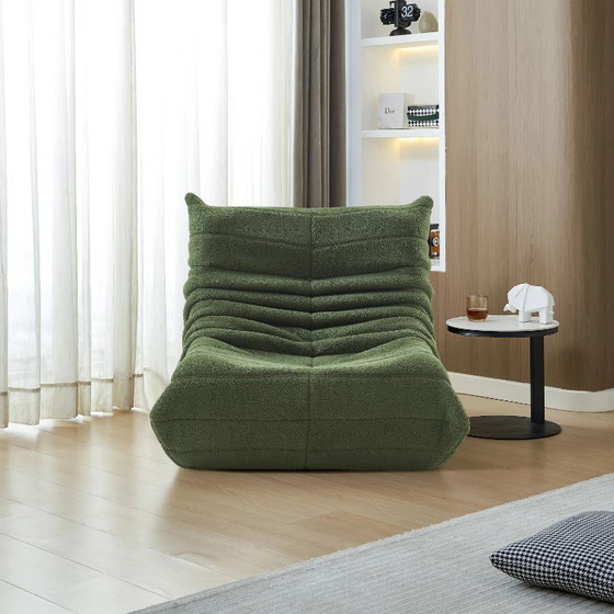 Image 1 of Rosahqnda zitzak Sofa Vloerbank Vloerfauteuil Rugleuning Teddy Velvet Relaxfauteuil Luie Sofa zitzak fauteuil voor Slaapkamer