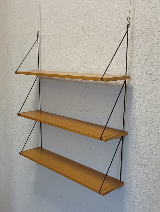 Scaffali a muro unici anni Cinquanta con tre ripiani – Metal, Wood (photo 3 of 8)