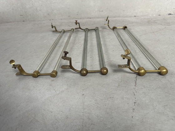 Image 1 of Porta asciugamani Art déco - vetro e ottone