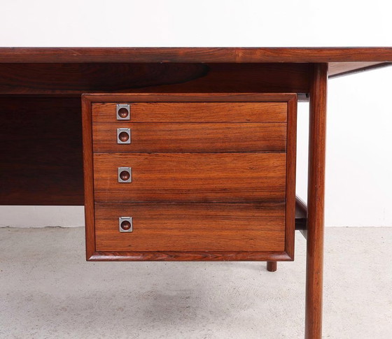 Scrivania Direzionale Vintage con Credenza, Arne Vodder per Sibast, Anni '60, Scrivanie, Legno, Marrone (foto 7 di 15)
