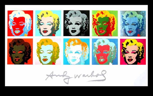 Warhol, Andy - Ten Marilyns II - Color offset (with seal) - 140 x 80 cm