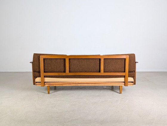 Image 1 of Vintage bank van Walter Wilhelm Knoll, uitschuifbaar, walnoothout