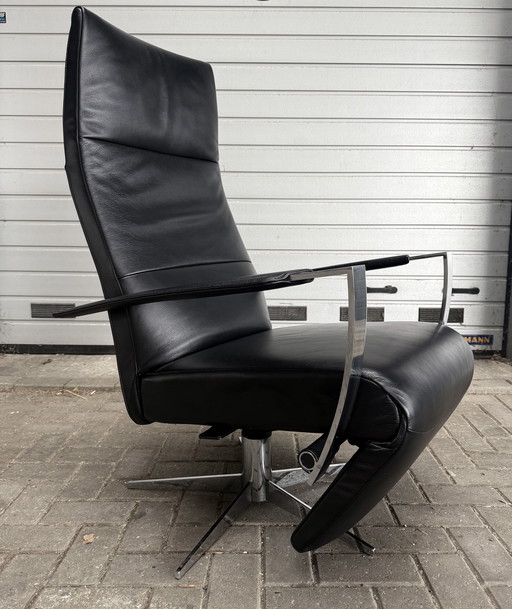 Jori Idaho Relax Armchair, Medium, Multi-Move, Black Leather, As Good As New