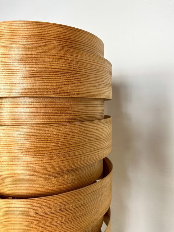 Image 1 of Lampada da terra danese vintage in legno di bengala e teak anni '60