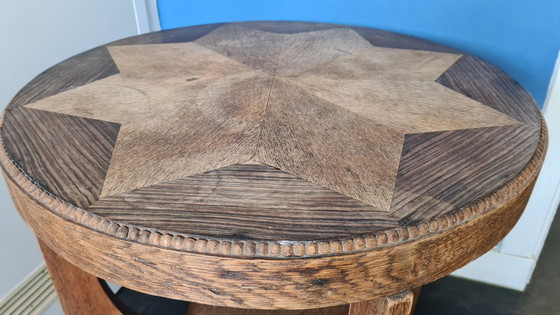 Image 1 of Amsterdam School style side table with star-shaped top