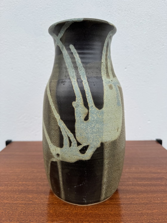 Image 1 of Stoneware Vase with Drips, Jean Pointu Style