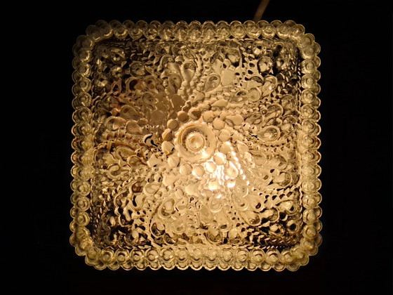 Image 1 of Vintage vierkante glazen plafondlamp j60:70
