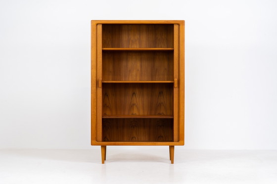 Image 1 of Buffet/bibliothèque à portes tambour de CFC Silkeborg (Danemark, années 1960).