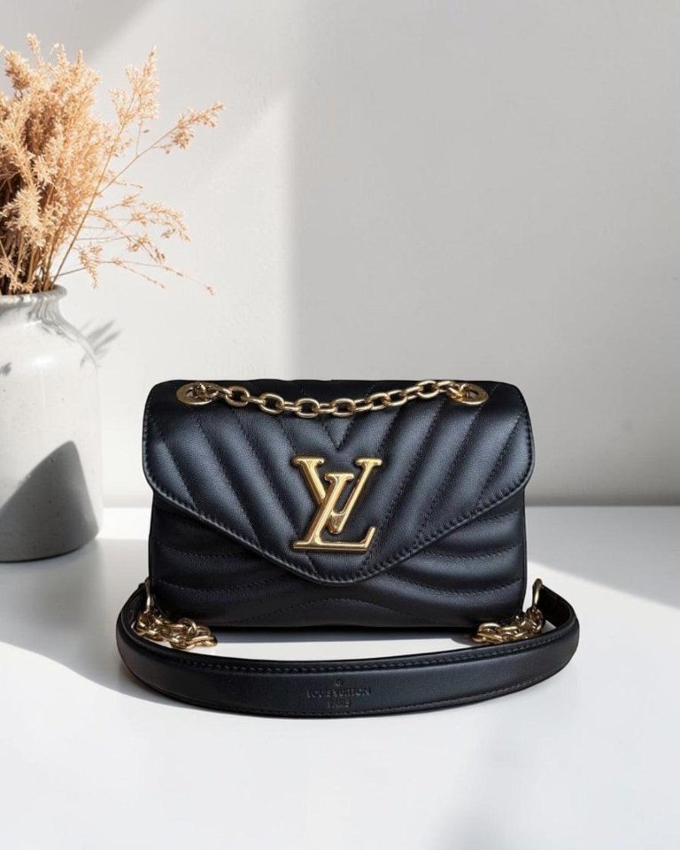 LOUIS VUITTON NEW WAVE CHAIN BAG - BLACK QUILTED CALFSKIN AND AGED