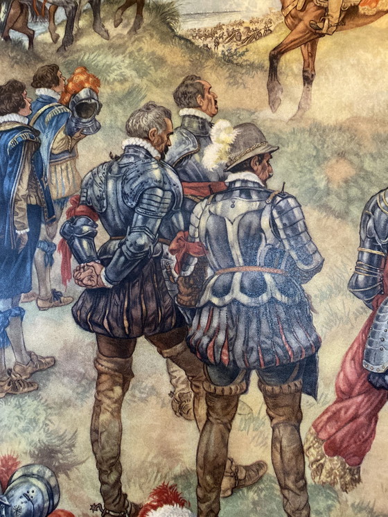 Image 1 of Schoolplaat slag bij Waterloo 