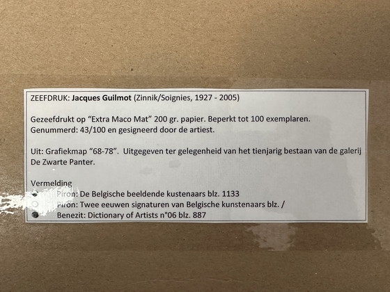 Image 1 of Genummerde zeefdruk - Jacques Guilmot - Gesigneerd