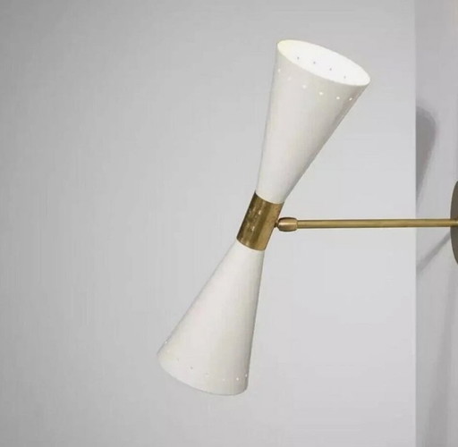 Pair of Flutte ivory white wall lights