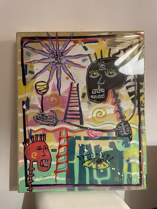 Maxó Rennella Peinture originale - « Sale El Sol » - Signée avec COA