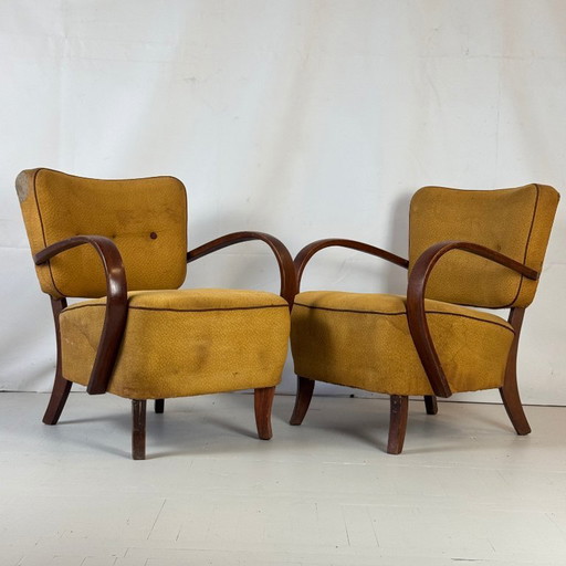 Jindřich Halabala H-237 Art Deco Armchair for UP Závody, 1930s — Original Condition, Needs Refurbishment