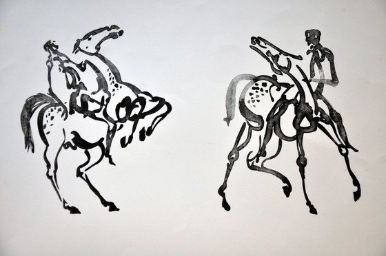 Image 1 of Rik Poot "4 riders" Litho
