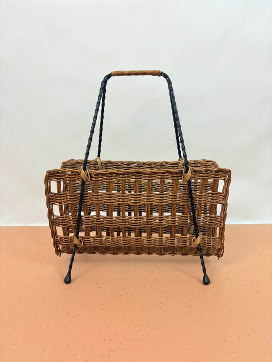 Image 1 of Zeitschriftenständer aus Rattan - 1970er Jahre