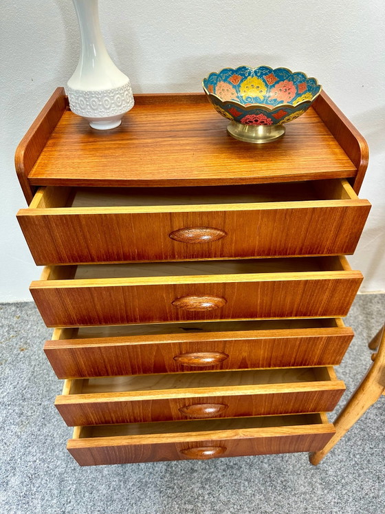 Cassettiera in teak Mid Century anni '50 '60 Design danese, Cassettiere, Legno, Marrone (foto 4 di 11)