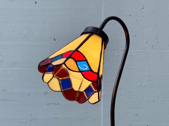 Image 1 of Vintage tafellamp in Tiffany-stijl, veelkleurig, jaren 70