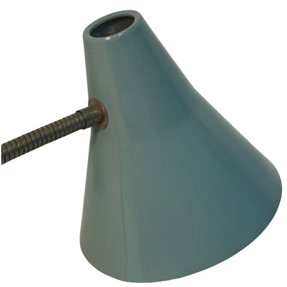 Image 1 of Vintage - Desk lamp - Black base, gooseneck and blue / grey shade - ca. 1970