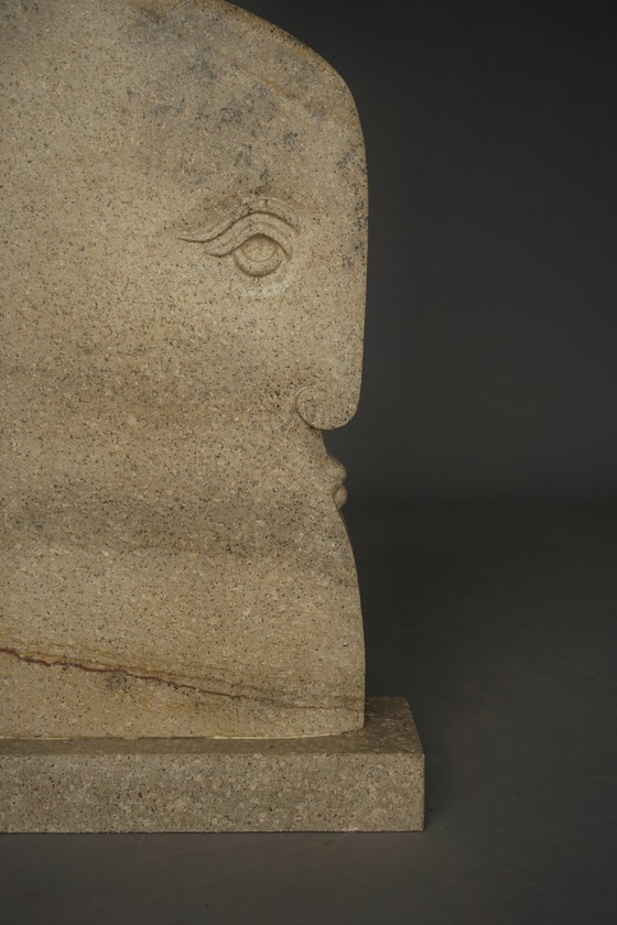 Image 1 of Monumental Sculpture of stylised Head. 1970s