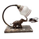 Art Deco lamp with elephant