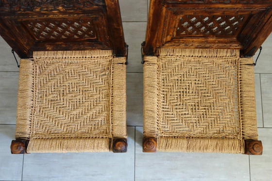 Image 1 of 2 traditional Pida chairs, India, 1950s/60s