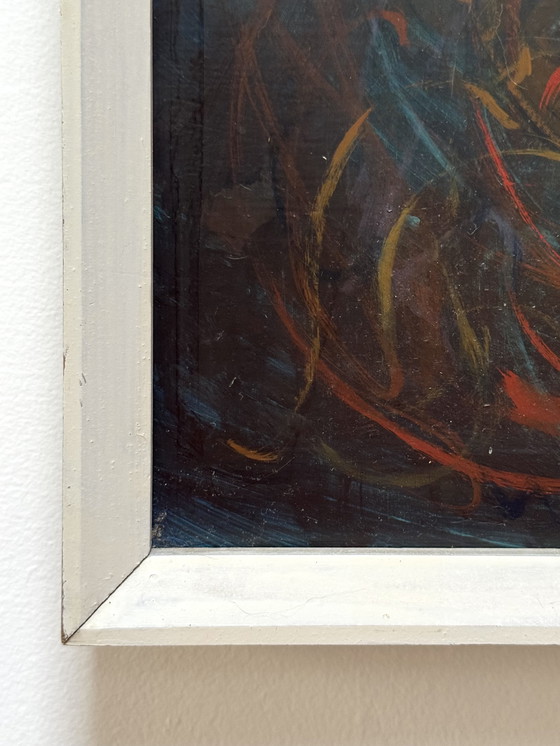 Image 1 of Ben Genaux (1911–1996, Belgio) - Paesaggio surreale con torre e farfalla, olio su tavola