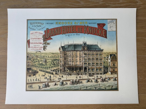 Daveluy - Mappamundi - Grand Hôtel De Knocke / Knokke Poster - 1980s – lithos zeefdrukken, Paper