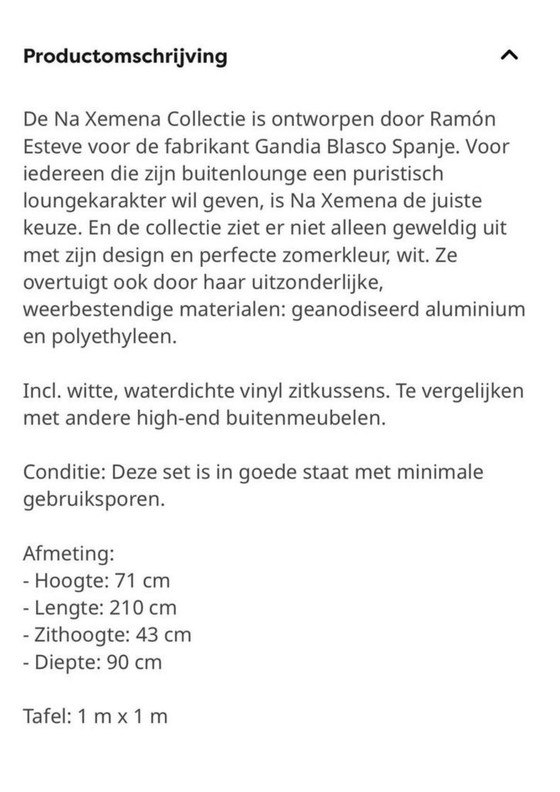 Image 1 of Luxe tuinlounge Gandia Blasco