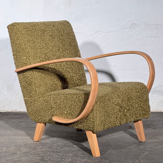 Een paar Jindrich Halabala Type C fauteuils, volledig gerestaureerd, jaren 1930. – Jindřich Halabala, Textile (photo 3 of 17)
