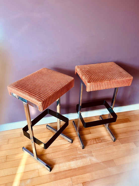 Image 1 of Ensemble de tabourets design années 70