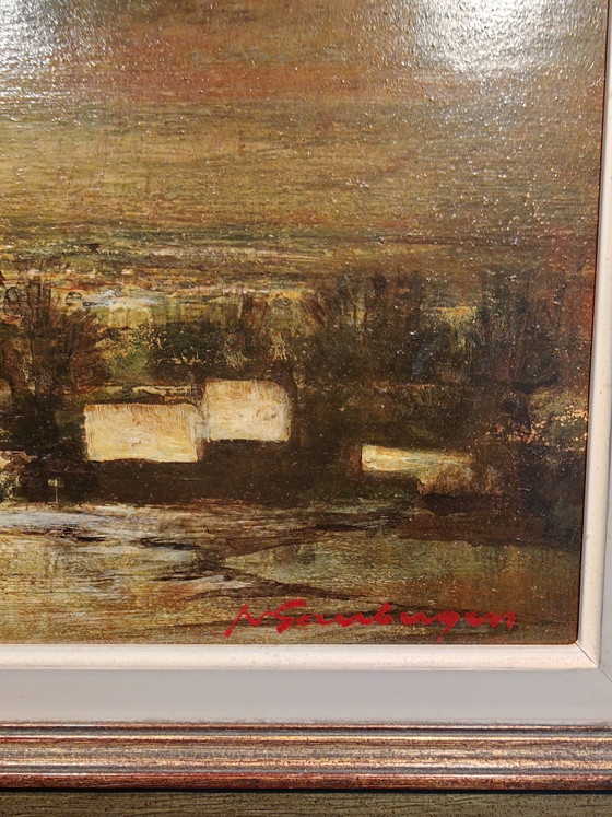 Original Painting by Jules Gaubergen "Silent Evening" – Paintings & Drawings, Wood (photo 3 of 6)