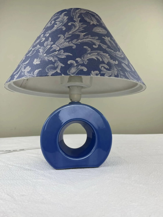 Blue ceramic lamp – Table lamps, Porcelain, Plastic, Mid Century Modern (photo 3 of 13)