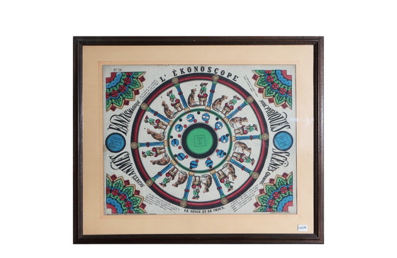 Image 1 of L'Ekonoscope, Set of 3 Framed Original Phenakistoscopes, France Epinal, XIX Cent.