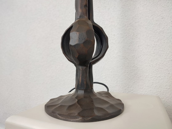 Image 1 of 1970S - cast iron - BRUTALIST lamp 