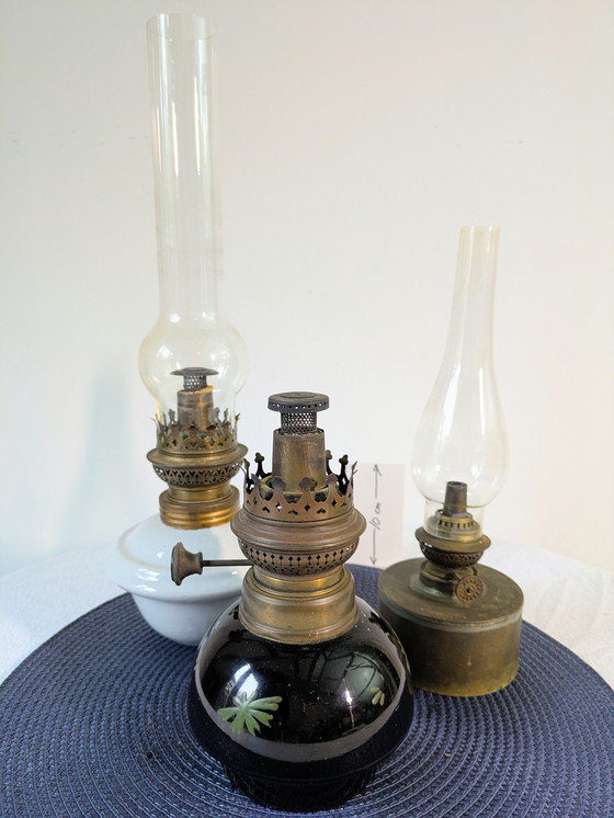 Image 1 of Set antieke olielampen 