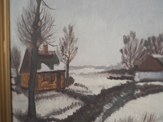 Image 1 of Peinture "The Winterscape", design scandinave, années 1960